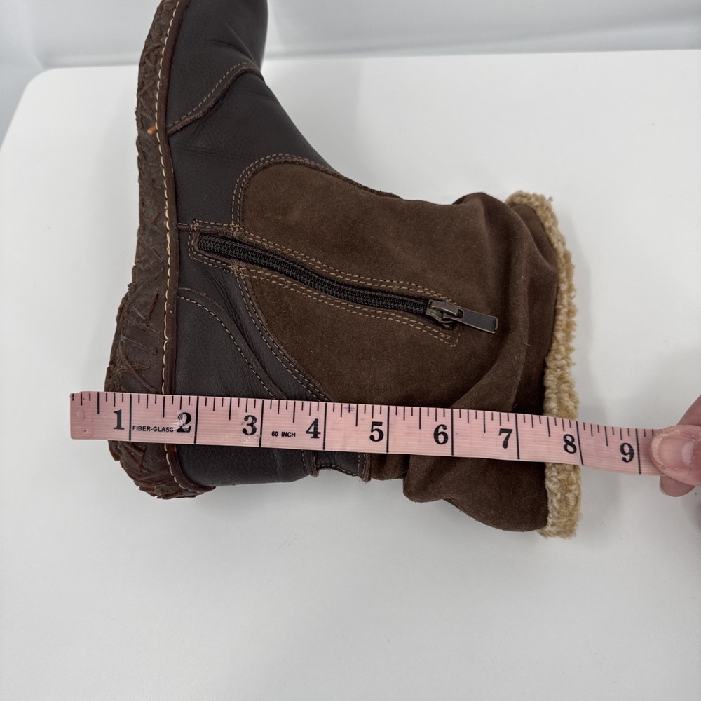 El Naturalista Nido Booties Women's Size 40 Brown Suede & Leather Sherpa Lined - Picture 11 of 13